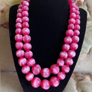 Mid-Century Pink Moonglo Necklace